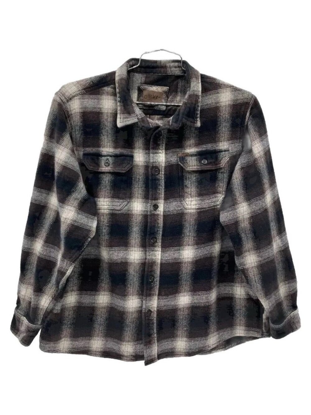 Orvis Men's Big Bear Heavy Weight Flannel Button Up Long Sleeve Size Small